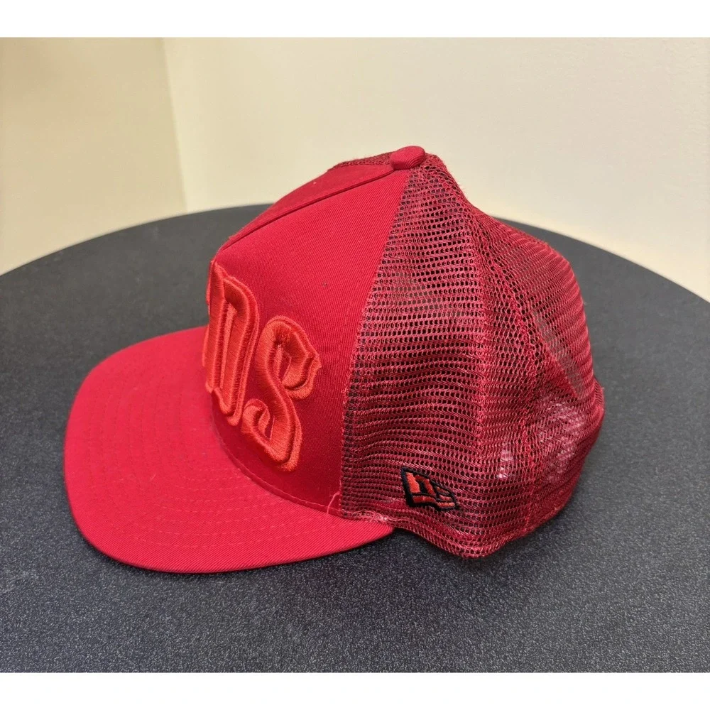 New Era 59Fifty Cincinnati Reds MLB‎ fitted red spell out logo snapback hat red